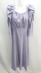 ◇ And Couture アンドクチュール 五分袖 ロング ワンピース サイズ38 パープル系 レディース E  【1407020036542】