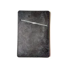 極薄革の両面カードケース　ブラック　マヤベリーversion　２枚収納　ハンドメイド