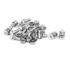新品 uxcell 六角ボルト ナット ネジ プラスワッシャー付 304ステンレス鋼 M5 x 12mm 15セット入り