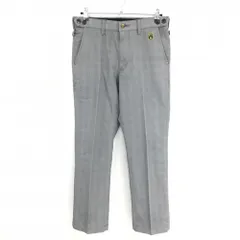 【美品】エドウィンゴルフ パンツ グレー チェック ウエスト調節ボタン付 ティー装着可 メンズ M ゴルフウェア EDWIN GOLF