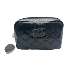 サンリオ ハローキティ キルティングスクエアポーチ ブラック ブラックエンジェル