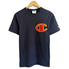 Champion チャンピオン 刺繍ロゴ ワッペン ワンポイントロゴ 半袖Tシャツ 紺 ネイビー Sサイズ No.G643