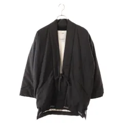 VISVIM (ヴィスヴィム) 16AW DOTERA COAT WOOL STRIPE ドテラ ウールストライプ 羽織コート チャコールグレー 0116205013022のサムネイル