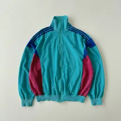 80s アディダス　ベロア　トラックジャケット　ルーマニア製　adidas Euro track jacket Lsize T1916 B4