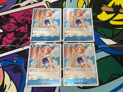 ワンピースカード　新たなる皇帝　ナミ　R　OP09-050　4枚　東の海　青