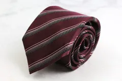 アレクサンダージュリアン ブランド ネクタイ シルク ストライプ柄 ドット柄 PO メンズ ブラウン Alexander Julian 【中古】