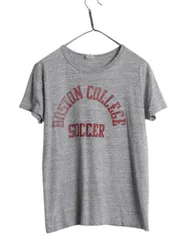 【お得なクーポン配布中!】 60s 70s USA製 2段 カレッジ プリント Tシャツ L メンズ S 程 ヴィンテージ シングルステッチ ラッセル 金タグ 霜降り グレー カットソー