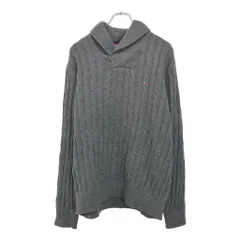 TOMMY HILFIGER トミーヒルフィガー ケーブルニット セーター グレー(メンズ XL)中古 古着 U8172
