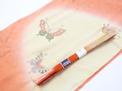 【着物】和装小物　帯締め帯揚げセット　高麗組　手組　ぼかし　蝶文　金糸　24w-9492