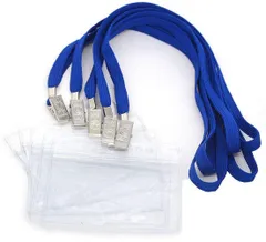 新品 吊り下げ名札 ストラップ 名札ホルダー 青 名刺サイズ Amore 横型 10枚 Tigre セット