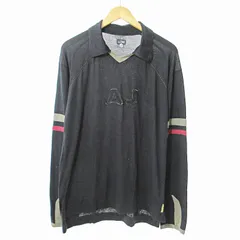アルマーニ ジーンズ ARMANI JEANS Tシャツ カットソー 長袖 衿付き ロゴ M 黒 0721 ●ECOのサムネイル