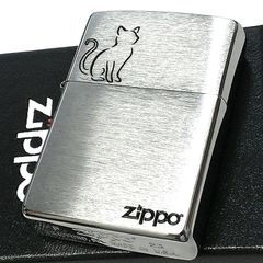 ZIPPO 猫の親子 ニッケルイブシ エッチング カワイイ キャット 