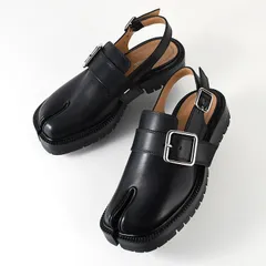 MAISON MARGIELA メゾン マルジェラ シューズ 靴 タビ カウンティサンダル S58WP0283 P3292 レディース ブラック レザー フラットサンダル スプリットトゥ ホワイトステッチのサムネイル