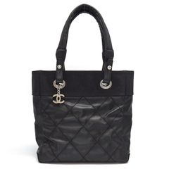 シャネル CHANEL トートバッグ/ハンドバッグ パリビアリッツ PM A34208 2013年製 ブラック PVCコーティングキャンバス レザー 【中古】