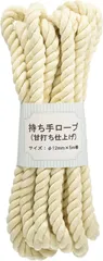 日本紐釦貿易(Nippon Chuko) 持ち手ロープ 甘打ち仕上げ　生成 12mm×5m巻 手芸 綿 多用途ロープ アウトドア ペット用 S3-1