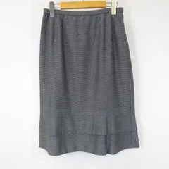 #a レリアン Leilian スカート 11 グレー系 ミックス 裾切り替え  毛混 シルク混 日本製 レディース [963127] k01