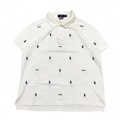 POLO RALPH LAUREN ポロ ラルフローレン 半袖 ポロシャツ ホワイト 総柄 KT60-D16-KG