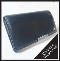 ✱Vivienne Westwood（ヴィヴィアンウエストウッド）✱ 長財布 オーブ ゴールドロゴ ブラック 黒 レザー 本革 二つ折り ロングウォレット フラップ レディース メンズ ユニセックス スリム スタイリッシュ シンプル 付属品あり 上品 高級感