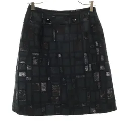 Rene ルネ 日本製 ウールブレンド ミディ丈 スカート 36 ブラック レディース 古着