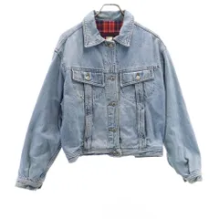 バナナリパブリック 80s 90s USA製 オールド 長袖 デニムジャケット S Banana Republic 裏チェック ジージャン レディース