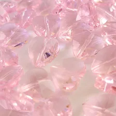 ピーチ 14mm ハート型 ガラスビーズ