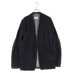 Maison Margiela (メゾンマルジェラ) 19AW RAW RESIN ノーカラーデニムジャケット インディゴ S50BN0388のサムネイル