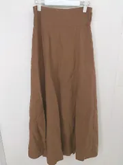 ◇ nano&co nano universe リネン混 フロントスリット ロング フレア スカート サイズ38 ブラウン レディース  【中古】 【1206240001923】