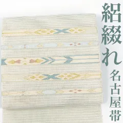 【リサイクル】 名古屋帯 絽つづれ 金銀糸 横段 正絹 _ 西陣 夏帯 夏物 高級 逸品 フォーマル 礼装 カジュアル おしゃれ着 洒落着 お出かけ お茶会 お稽古 練習 夏八寸 夏九寸 夏  仕立て上がり no21624sk