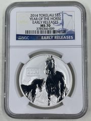 2014 Tokelau S$5 NGC MS70 Year of the Hse Early Release