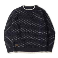 美品 WTAPS ダブルタップス ニット サイズ:S ドット柄 ウールニット セーター ARAN / SWEATER ネイビー 紺 トップス【メンズ】のサムネイル