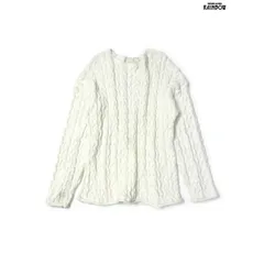 ヴィンテージレトロ古着アメリカ製ケーブル編み長袖ニットセーター白