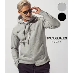 1PIU1UGUALE3 RELAX ウノ ピュ ウノ ウグァーレ トレ リラックス×C DIEM カルペディエム スイッチングロゴパーカー メンズ ジャージ スウェットパーカー