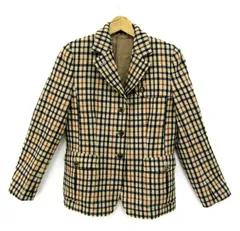 ダックス テーラードジャケット チェック柄 ウール アウター レディース 40サイズ ベージュ×ブラウン×ブラック DAKS 【中古】