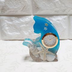 光る海　ねこさんの置時計(ゴールド)