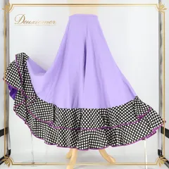 フラメンコ衣装ファルダとピキージョ　白/紫/藤色と黒/ターコイズ水玉ファルダ 2_000000015436.jpg?1691651468