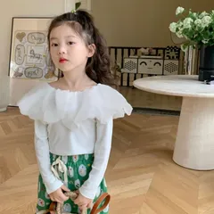 子供服 女の子 トップス フリル襟 フォーマル 発表会  入園式 卒園式 90 100 110 韓国子供服  ロングスリーブ 長袖  ピンク ブラック ホワイト  七五三 753  結婚式