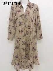 ◇ fifth フィフス 花柄 フラワー 長袖 ロング ワンピース サイズM ベージュ マルチ レディース  【1109280008894】