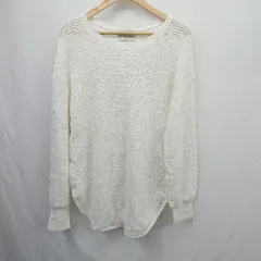 ◇ ⊂ Smile and be happy メッシュニット ローゲージ 長袖 Tシャツ サイズ表記なし ホワイト系 レディース E  【1505290012195】