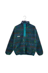 90's  USA製  Columbia コロンビア スナップT フリース  総柄 グリーン系     レディース サイズ S ヴィンテージ 6 単