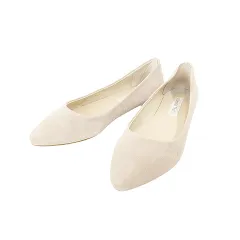 オリエンタルトラフィック ORIENTAL TRAFFIC 美品 スエード パンプス フラットシューズ ポインテッドトゥ ローヒール 37 23.5㎝ ライトベージュ ■MMI