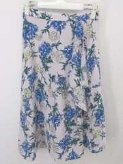 ◇ AG by aquagirl 花柄 膝下丈 フレア スカート サイズS パープル系 ブルー系 マルチ レディース P  【中古】 【1209230000555】