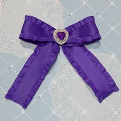 勇気の魔法　ポニーテール　量産型　リボン　クリップ　ブローチ　紫色