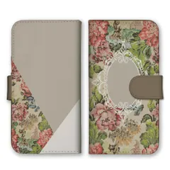 iPhone14 ケース 手帳型 アイフォン14 スマホケース 花 花柄 小花柄 バラ 薔薇 クラシカル 額 オシャレ 可愛い かわいい カラー03