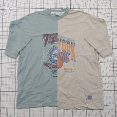 ◇ ⊂ NBA 配色カラー 半袖 NBA別注 アソートプリント半袖Tシャツ サイズM ライトブルー　ベージュ系 レディース E  【1508200021928】