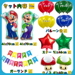 【新品】スーパーマリオブラザーズがお誕生日をたのしく祝うカラフルバースデーセット（全19ピース）バースデーガーランド パーティバルーンセット 風船お祝い ギフト こども パーティ 飾りのサムネイル