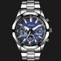 【 新品 送料無料 】 カムーディ ファッション メンズ 腕時計 ブルーネイビー 防水 ステンレスベルト