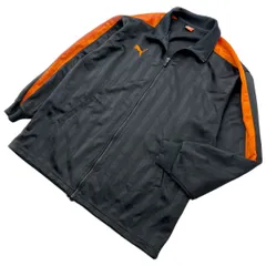 PUMA ☆ 様々なシーン◎ グレー オレンジ ジャージ ジャケット L-O 定番 人気 スポーツ トレーニング 部活 練習 部屋着 散歩 プーマ■AC299