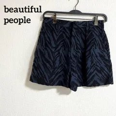 beautifulpeople ショートパンツ　総柄　黒　38 ネイビー　ゼブラ