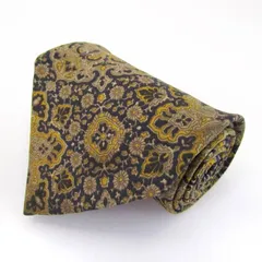 ピエールカルダン ブランド ネクタイ 花柄 幾何学模様 シルク フランス製 メンズ ネイビー Pierre Cardin 【中古】