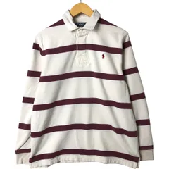 古着 ラルフローレン Ralph Lauren POLO by Ralph Lauren ボーダー柄 長袖 ラガーシャツ メンズL相当/eaa547922